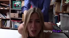 Play Busty Blonde Teen Caught Shoplifting and Punished Hard by Security Guard